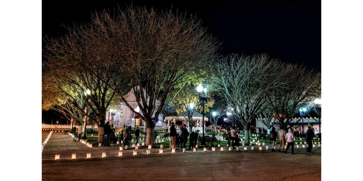 San Elizario Presidio Chapel Luminaria Festival wall